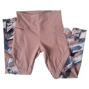 BALLY Total Fitness "Woodrose" Athletic High Rise Ankle Leggings Size S NWT